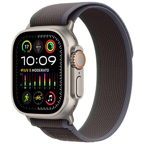 Image of Apple watch ultra 2 (2023) gps + cellular 49mm titanium case blu/nero trail loop s/m eu