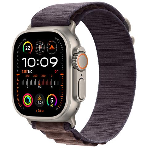 Image of Apple watch ultra 2 gps cellular 49mm titanium case with indigo alpine loop large