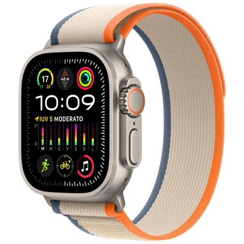 Image of Apple watch ultra 2 (2023) gps + cellular 49mm titanium case orange/beige trail loop s/m eu